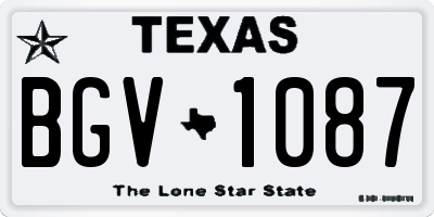 TX license plate BGV1087