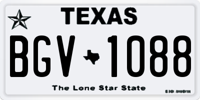 TX license plate BGV1088
