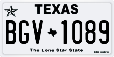 TX license plate BGV1089