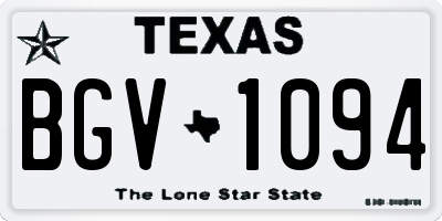 TX license plate BGV1094
