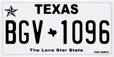 TX license plate BGV1096