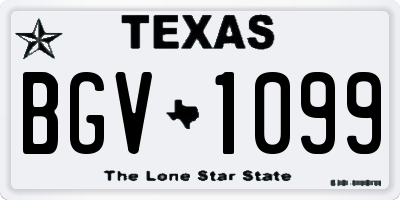 TX license plate BGV1099