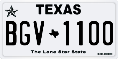TX license plate BGV1100