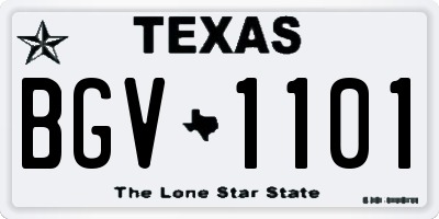TX license plate BGV1101