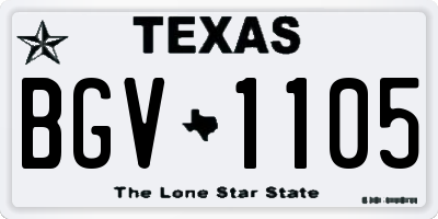 TX license plate BGV1105