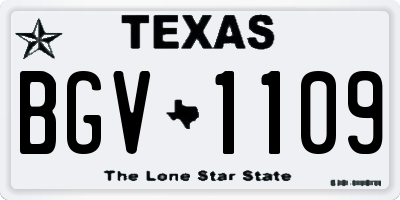 TX license plate BGV1109
