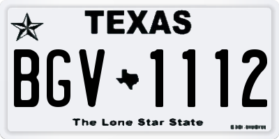 TX license plate BGV1112