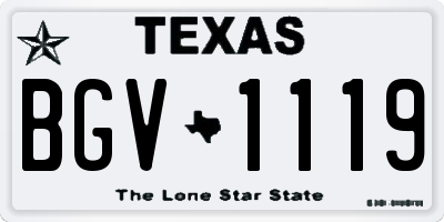 TX license plate BGV1119