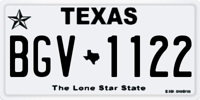 TX license plate BGV1122
