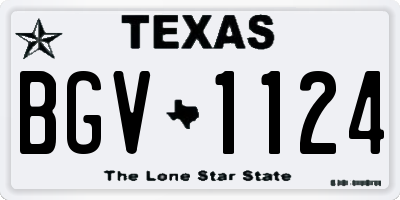 TX license plate BGV1124