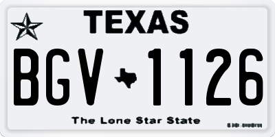 TX license plate BGV1126