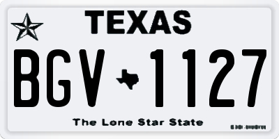 TX license plate BGV1127