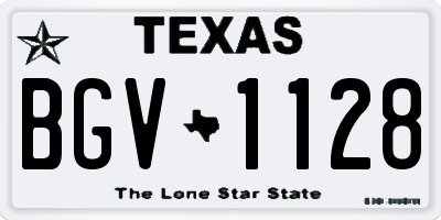 TX license plate BGV1128