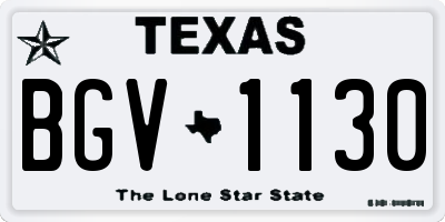 TX license plate BGV1130