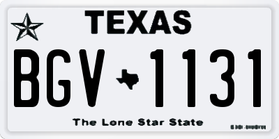 TX license plate BGV1131