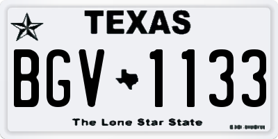 TX license plate BGV1133