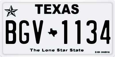 TX license plate BGV1134