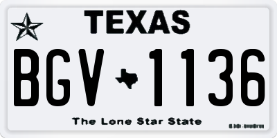 TX license plate BGV1136
