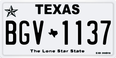 TX license plate BGV1137