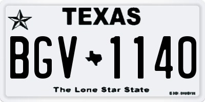 TX license plate BGV1140