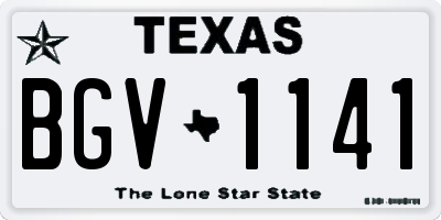 TX license plate BGV1141