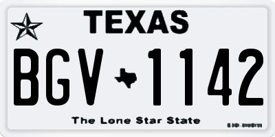 TX license plate BGV1142