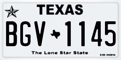 TX license plate BGV1145