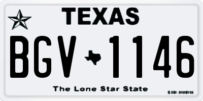TX license plate BGV1146