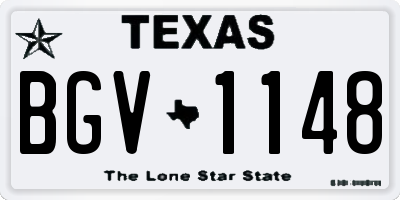 TX license plate BGV1148
