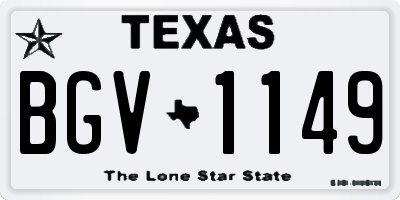 TX license plate BGV1149