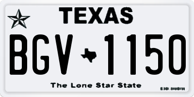 TX license plate BGV1150