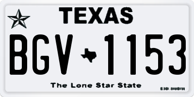 TX license plate BGV1153