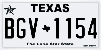 TX license plate BGV1154