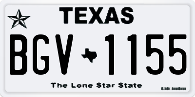 TX license plate BGV1155