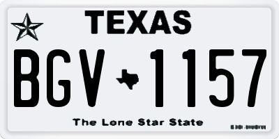 TX license plate BGV1157