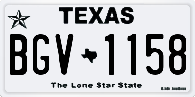 TX license plate BGV1158