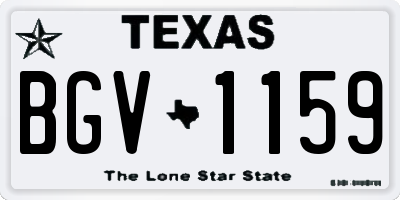 TX license plate BGV1159