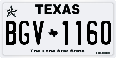 TX license plate BGV1160