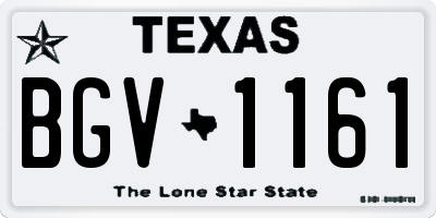 TX license plate BGV1161