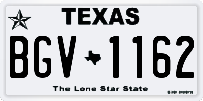 TX license plate BGV1162