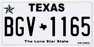 TX license plate BGV1165