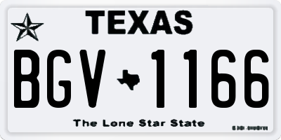 TX license plate BGV1166
