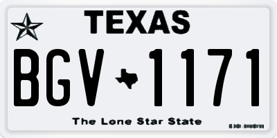 TX license plate BGV1171