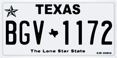 TX license plate BGV1172