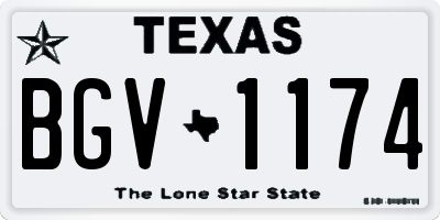 TX license plate BGV1174