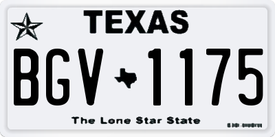 TX license plate BGV1175
