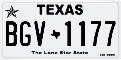 TX license plate BGV1177