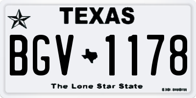 TX license plate BGV1178