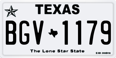 TX license plate BGV1179