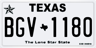 TX license plate BGV1180